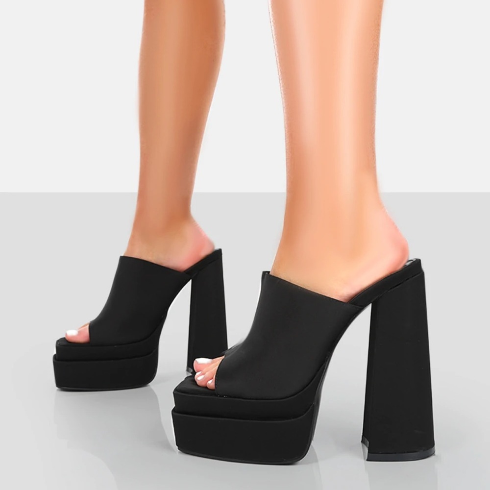Public Desire Black Platform Heels